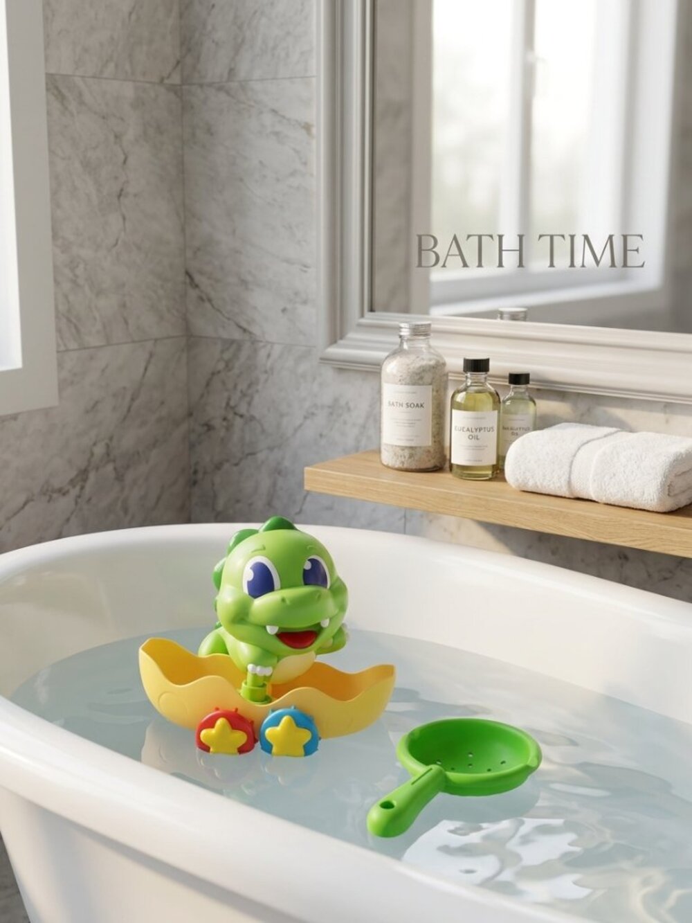 Dinosaur Baby Bath Toy Bubble Machine